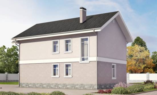170-008-П Проект двухэтажного дома, скромный коттедж из блока Сарапул | Проекты домов от House Expert