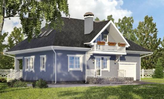 200-001-П Проект двухэтажного дома с мансардой, гараж, классический коттедж из газосиликатных блоков Сарапул | Проекты домов от House Expert