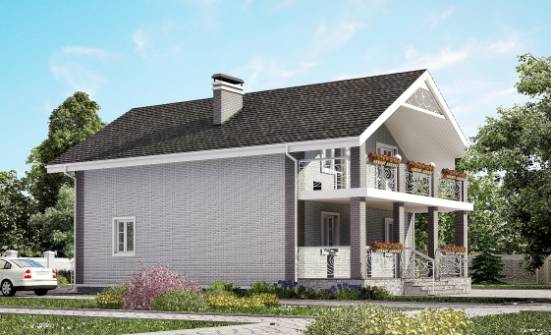 150-007-П Проект двухэтажного дома с мансардой, экономичный дом из арболита Ижевск | Проекты домов от House Expert