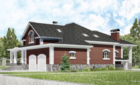 600-001-П Проект трехэтажного дома с мансардой и гаражом, современный загородный дом из теплоблока Глазов | Проекты домов от House Expert