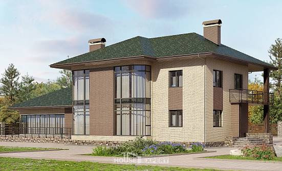 305-003-П Проект двухэтажного дома, уютный загородный дом из газобетона Ижевск | Проекты домов от House Expert