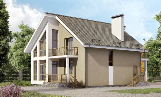 170-006-Л Проект двухэтажного дома мансардой, доступный домик из твинблока Сарапул | Проекты домов от House Expert
