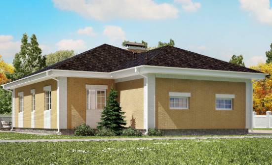 130-002-Л Проект одноэтажного дома, гараж, скромный домик из арболита Глазов | Проекты домов от House Expert