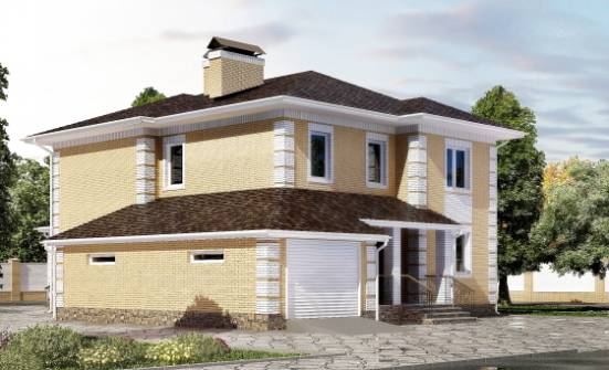 220-006-Л Проект двухэтажного дома, гараж, средний загородный дом из бризолита Воткинск | Проекты домов от House Expert