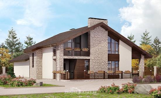 480-001-Л Проект трехэтажного дома с мансардой, классический коттедж из газосиликатных блоков Сарапул | Проекты домов от House Expert
