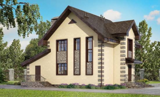160-004-П Проект двухэтажного дома, гараж, красивый загородный дом из бризолита Ижевск | Проекты домов от House Expert