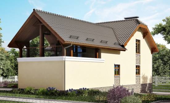 255-003-П Проект трехэтажного дома с мансардным этажом и гаражом, уютный дом из пеноблока Ижевск | Проекты домов от House Expert