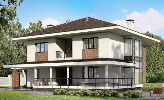 275-002-П Проект двухэтажного дома и гаражом, огромный дом из кирпича Воткинск | Проекты домов от House Expert