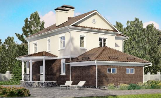 190-002-Л Проект двухэтажного дома и гаражом, простой домик из бризолита Глазов | Проекты домов от House Expert