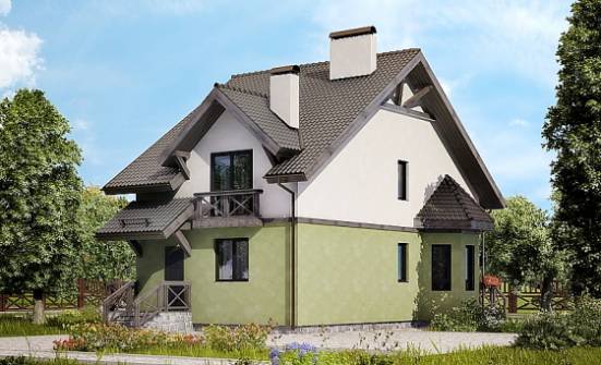 120-003-П Проект двухэтажного дома с мансардой, доступный дом из бризолита Сарапул | Проекты домов от House Expert