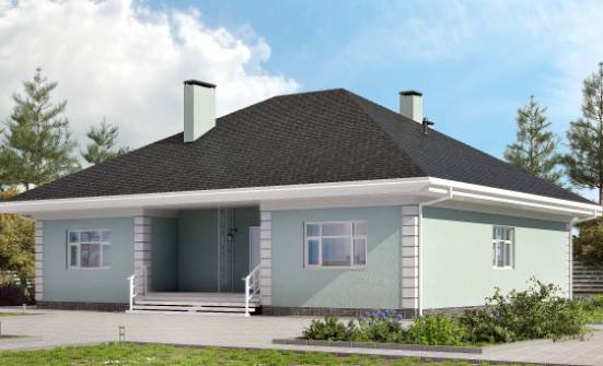 135-003-Л Проект одноэтажного дома, доступный загородный дом из блока Воткинск | Проекты домов от House Expert
