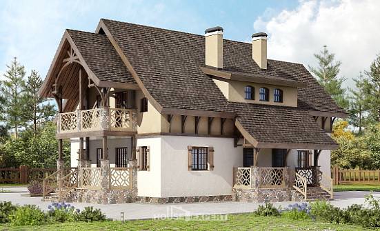 180-014-Л Проект двухэтажного дома с мансардой, бюджетный домик из твинблока Ижевск | Проекты домов от House Expert