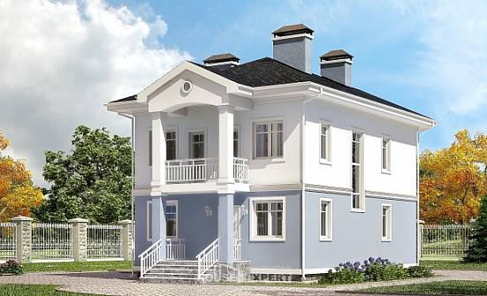 120-001-П Проект двухэтажного дома, небольшой коттедж из газобетона Ижевск | Проекты домов от House Expert