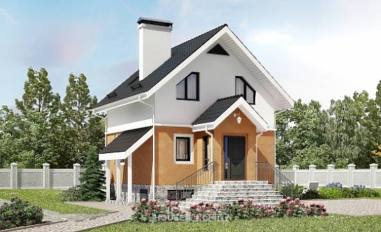 100-005-Л Проект трехэтажного дома мансардой, скромный загородный дом из керамзитобетонных блоков Сарапул | Проекты домов от House Expert