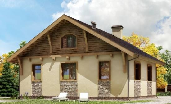 080-002-П Проект одноэтажного дома, маленький загородный дом из пеноблока Ижевск | Проекты одноэтажных домов от House Expert