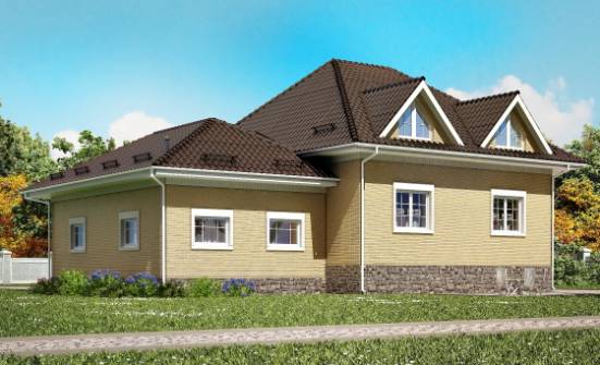 400-001-П Проект трехэтажного дома с мансардой, гараж, уютный загородный дом из бризолита Глазов | Проекты домов от House Expert
