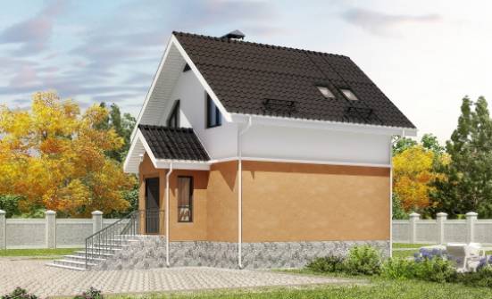100-005-Л Проект трехэтажного дома мансардой, скромный загородный дом из керамзитобетонных блоков Сарапул | Проекты домов от House Expert