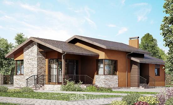 130-007-П Проект одноэтажного дома, уютный домик из газобетона Сарапул | Проекты домов от House Expert