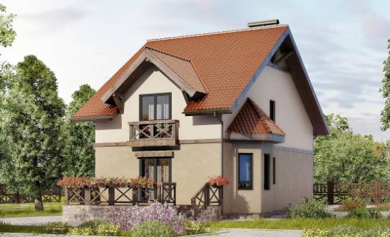 120-003-Л Проект двухэтажного дома с мансардой, недорогой загородный дом из бризолита Ижевск | Проекты домов от House Expert