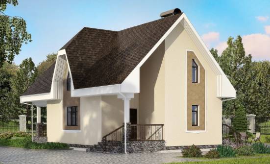 125-001-Л Проект двухэтажного дома с мансардой, небольшой домик из пеноблока Можга | Проекты домов от House Expert