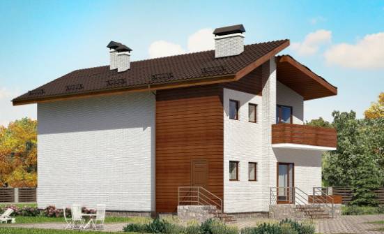 180-009-П Проект двухэтажного дома с мансардным этажом, просторный загородный дом из кирпича Можга | Проекты домов от House Expert