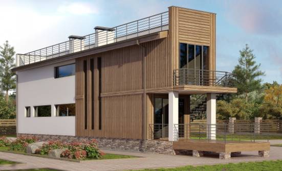 100-003-Л Проект двухэтажного дома, бюджетный загородный дом из блока Глазов | Проекты домов от House Expert