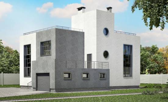255-001-П Проект двухэтажного дома и гаражом, огромный домик из пеноблока Можга | Проекты домов от House Expert