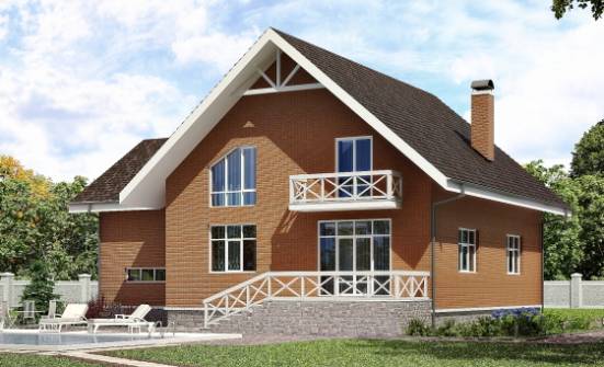 215-001-П Проект двухэтажного дома с мансардным этажом и гаражом, классический домик из теплоблока Сарапул | Проекты домов от House Expert