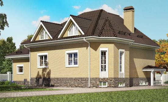 400-001-П Проект трехэтажного дома с мансардой, гараж, уютный загородный дом из бризолита Глазов | Проекты домов от House Expert