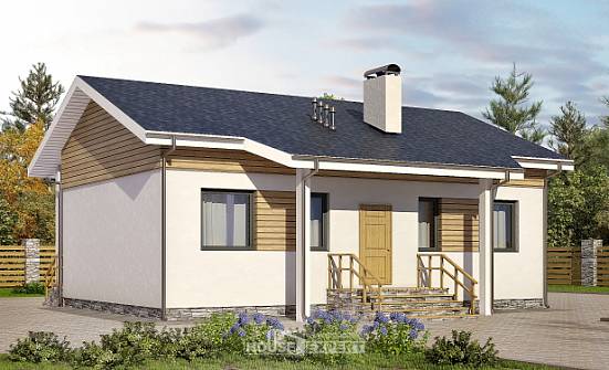 080-004-П Проект одноэтажного дома, маленький домик из поризованных блоков Глазов | Проекты домов от House Expert