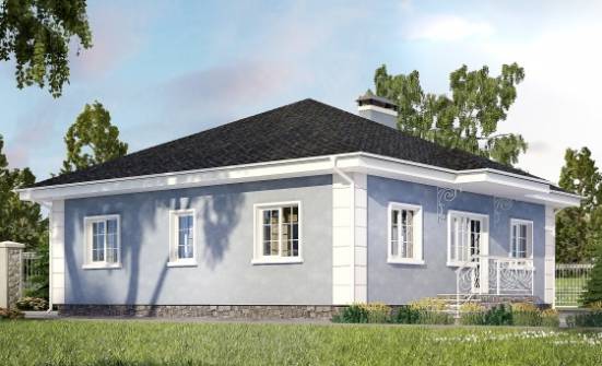 100-001-П Проект одноэтажного дома, классический загородный дом из пеноблока Сарапул | Проекты одноэтажных домов от House Expert