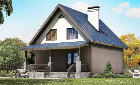 130-003-П Проект двухэтажного дома мансардой, недорогой домик из газобетона Можга | Проекты домов от House Expert