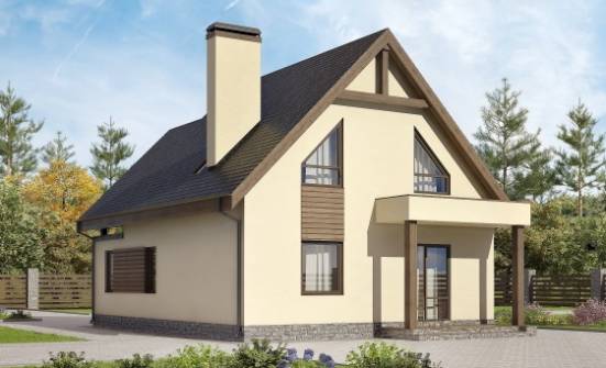 120-005-Л Проект двухэтажного дома мансардой и гаражом, доступный загородный дом из газобетона Глазов | Проекты домов от House Expert