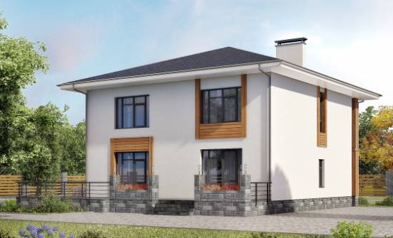 180-015-П Проект двухэтажного дома, простой коттедж из пеноблока Воткинск | Проекты домов от House Expert