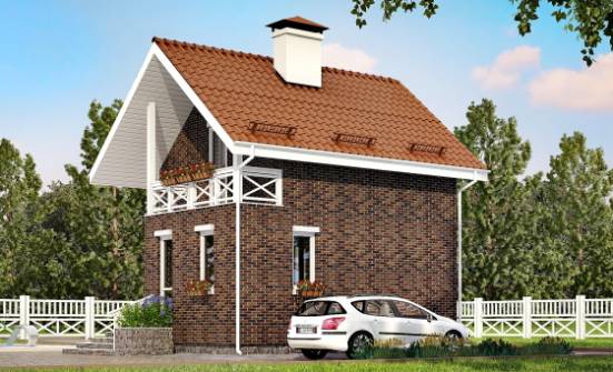 045-001-Л Проект двухэтажного дома мансардой, доступный загородный дом из бризолита Глазов | Проекты домов от House Expert