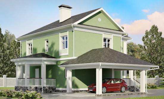 170-001-Л Проект двухэтажного дома и гаражом, небольшой коттедж из газосиликатных блоков Воткинск | Проекты домов от House Expert