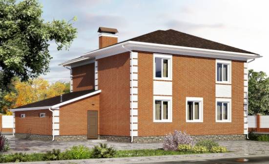 220-004-Л Проект двухэтажного дома и гаражом, современный дом из кирпича Воткинск | Проекты домов от House Expert