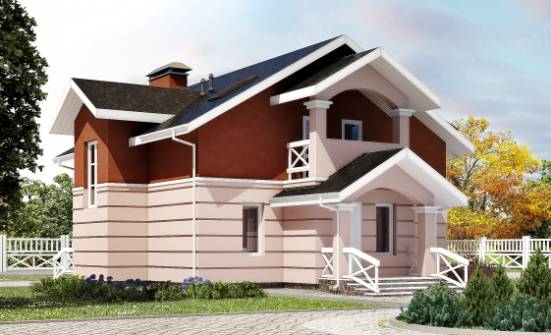 155-009-Л Проект двухэтажного дома мансардный этаж, современный загородный дом из газобетона Ижевск | Проекты домов от House Expert