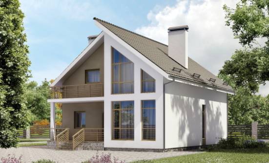 170-006-Л Проект двухэтажного дома мансардой, доступный домик из твинблока Сарапул | Проекты домов от House Expert