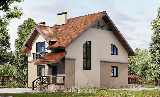 120-003-Л Проект двухэтажного дома с мансардой, недорогой загородный дом из бризолита Ижевск | Проекты домов от House Expert