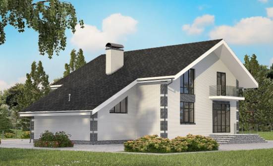 180-001-П Проект двухэтажного дома с мансардой, гараж, классический домик из теплоблока Сарапул | Проекты домов от House Expert