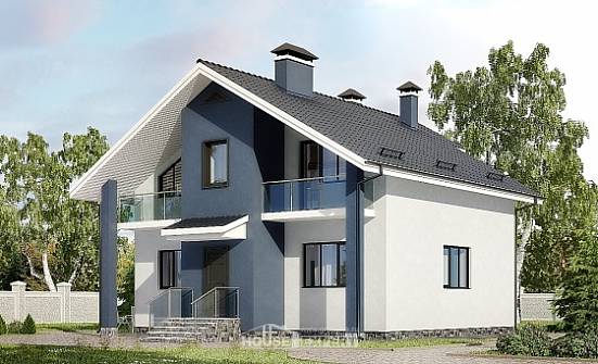 150-005-П Проект двухэтажного дома с мансардным этажом, современный дом из керамзитобетонных блоков Глазов | Проекты домов от House Expert