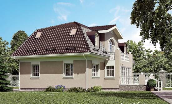 210-001-Л Проект двухэтажного дома мансардой, уютный загородный дом из газосиликатных блоков Можга | Проекты домов от House Expert