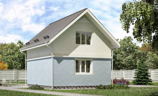 095-002-П Проект двухэтажного дома с мансардным этажом, уютный коттедж из блока Ижевск | Проекты домов от House Expert