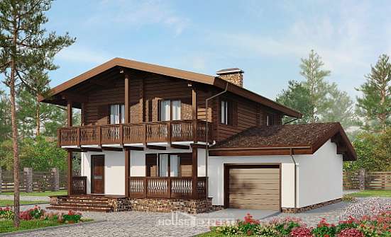 200-011-П Проект двухэтажного дома мансардный этаж, средний коттедж из пеноблока Сарапул | Проекты домов от House Expert