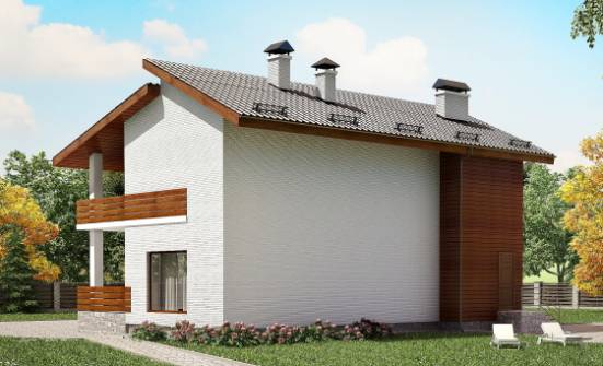180-009-П Проект двухэтажного дома с мансардным этажом, просторный загородный дом из кирпича Можга | Проекты домов от House Expert