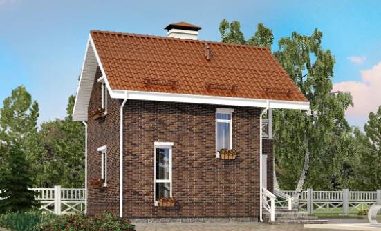045-001-Л Проект двухэтажного дома мансардой, доступный загородный дом из бризолита Глазов | Проекты домов от House Expert