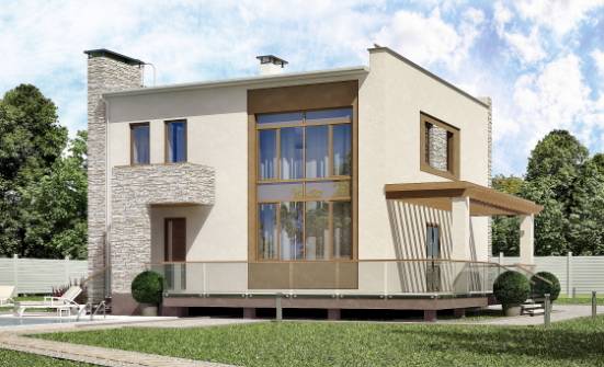 185-001-П Проект двухэтажного дома, классический коттедж из бризолита Ижевск | Проекты домов от House Expert