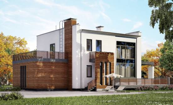 220-003-П Проект двухэтажного дома и гаражом, средний дом из газосиликатных блоков Воткинск | Проекты домов от House Expert