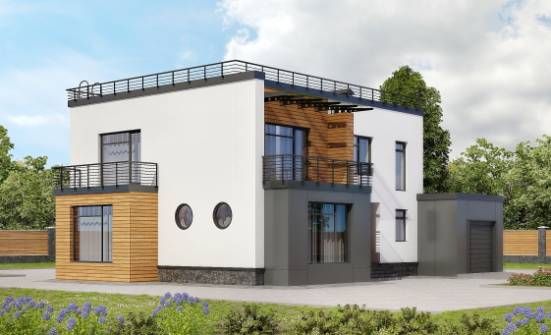 260-002-П Проект двухэтажного дома и гаражом, красивый загородный дом из пеноблока Глазов | Проекты домов от House Expert
